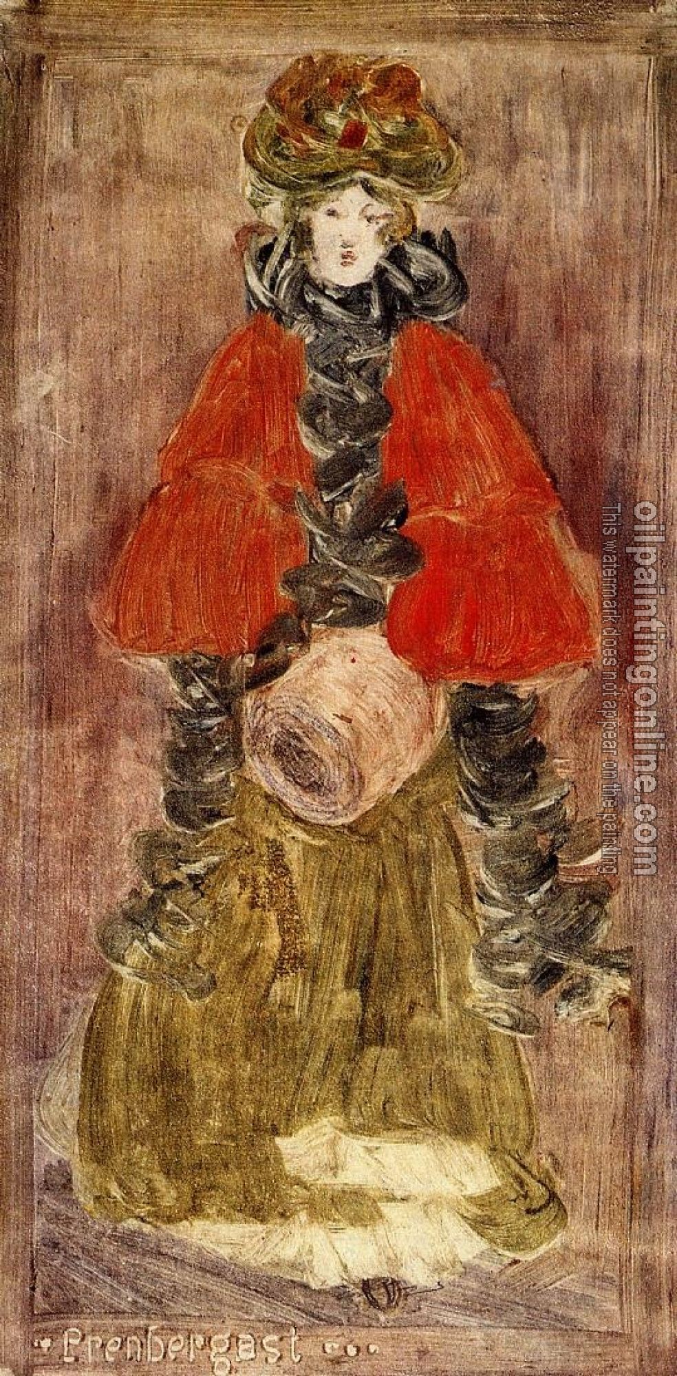 Prendergast, Maurice Brazil - Lady with Red Cape and Muff